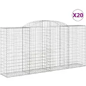 vidaXL Schanskorven 20 st gewelfd 300x50x140/160 cm ijzer