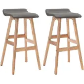 Syfax Barstoelen 2 st stof donkergrijs