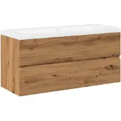 vidaXL Wastafelkast met ingebouwde wasbak artisanaal eikenkleurig