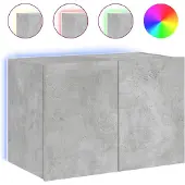 Syfax Tv-wandmeubel met LED-verlichting 60x35x41 cm betongrijs