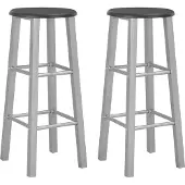 Prolenta Maison Exclusive - 2 barkrukken, zilverkleurig, van MDF