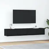 Syfax Tv-kasten 2 st 80x31x25,5 cm spaanplaat zwart eikenkleurig