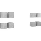 vidaXL Tv-wandmeubelen 8 st 30,5x30x30 cm betongrijs