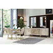 AEA Stilvolle Esszimmer Garnitur Luxus Set Designer Esstisch mit 6x Stühlen