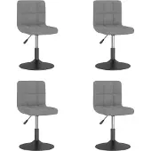 Syfax Eetkamerstoelen draaibaar 4 st fluweel lichtgrijs