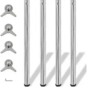 Syfax Tafelpoten in hoogte verstelbaar chroom 870 mm 4 st