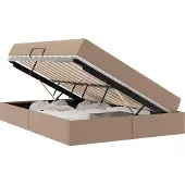 vidaXL Opslag bed met matras met opslag 2 st Cappuccino Leer