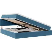 Syfax Opslag bed met hoofdeinde Donkerblauw 200 x 200 cm Fluweel