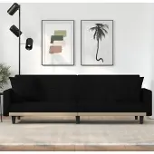 Prolenta Maison Exclusive - Slaapbank met kussens, zwart, stof