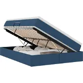 vidaXL Opslag bed met matras met opslag Blauw 140 x 200 cm Polyester