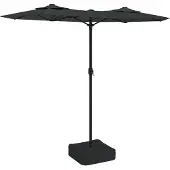 Syfax Parasol dubbel dak met LED's 316x145 cm antracietkleurig