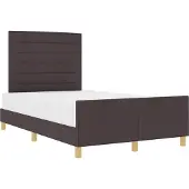 vidaXL Bedframe met hoofdeinde Donkerbruin 160 x 200 cm Stof