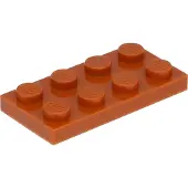 LEGO 100 stuks 3020 Platen, 2x4 Noppen, Basisstuk, Donkeroranje