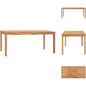 vidaXL Tuin-eettafel 180x90x77 cm, massief teakhout - Tuintafels