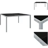 vidaXL Tuintafel 130x130x72 cm, grijs, staal en glas - Tuintafels