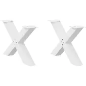 Syfax Salontafelpoten 2 st X-vormig 70x(42-43) cm staal wit