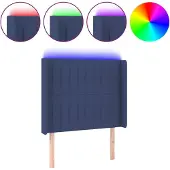 Syfax Hoofdbord LED 103x16x118/128 cm stof blauw
