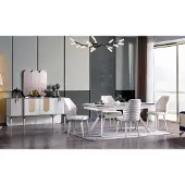 AEA Esszimmer Set Esstisch + 6x Stühle + Anrichte Modern 8 tlg