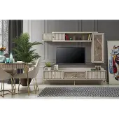 AEA Designer Moderne Wohnwand Luxus Holz Regale Wohnzimmer Möbel Stilvoll