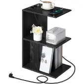 Sonstiges Salontafel met oplaadstation en LED-sensorlamp, zwart