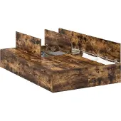 vidaXL Opbergbedframe met opslag Rook Eiken 120 x 200 cm Bewerkt hout