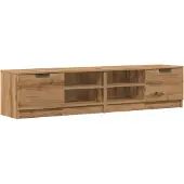 Syfax Tv-meubelen 2 st 80x35x36,5 cm bewerkt hout artisanaal eiken