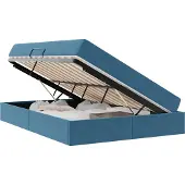 Syfax Opbergbed met matras Donkerblauw 140 x 200 cm Fluweel