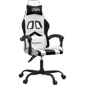 Syfax Gamestoel kunstleer wit en zwart