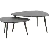 Zijlstra Set Van 2 Salontafels Mariola 80x44 Cm-zwartbruin - - Salontafel - Zwart - Melamine; Metaal