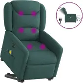 Syfax Sta-op-massagestoel elektrisch verstelbaar stof donkergroen