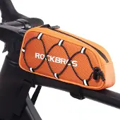 RockBros fietstas, frame tas, bovenbuis tas, 1 liter, oranje, volledig reflecterend
