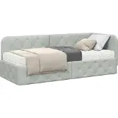 Syfax Hoekbedframe Lichtgrijs 80 x 200 cm Fluweel