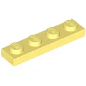 LEGO 1x4 Platte steen 3710 - 250 stuks, lichtgeel