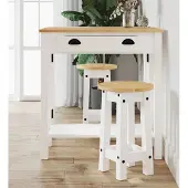 Prolenta Maison Exclusive - 2 barkrukken, wit, massief grenenhout