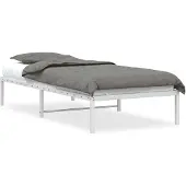 vidaXL Bedframe metaal wit 90x200 cm
