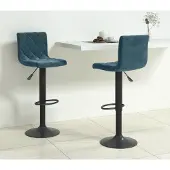 Prolenta Maison Exclusive - 2 barkrukken, blauw fluweel