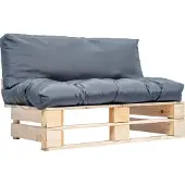 Syfax Tuinbank pallet met grijze kussens grenenhout