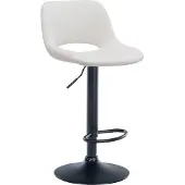 CLP Barstoel Camden - fluweel, zwart frame - Crème kleur