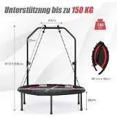 Northix Fitness trampoline met verstelbare handgreep en weerstandsbanden