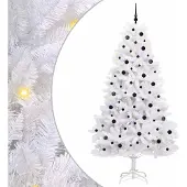 Syfax Kunstmatige Inklapbare Kerstboom Wit 240 cm PVC en staal