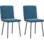 Syfax Eetkamerstoelen 2 st fluweel blauw