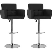 Syfax Barstoelen 2 st kunstleer zwart