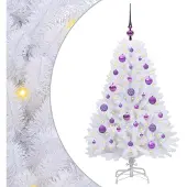 Syfax Kunstmatige Inklapbare Kerstboom Wit 120 cm PVC en Staal