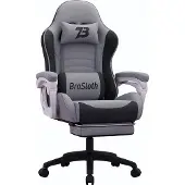 ITImport Ergonomische gamingstoel met voetsteun en lendensteun, grijs