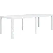 Syfax Tuintafel 220x90x72 cm rattan-look kunststof wit