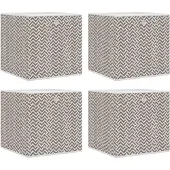 vidaXL Opbergboxen 4 st inklapbaar 32x32x32 cm ongeweven stof bruin