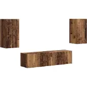 vidaXL Tv-meubelset 4 st Oudhout Bewerkt hout