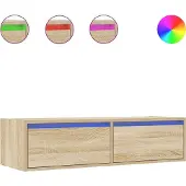 Syfax Tv-meubel LED-verlichting 100X35,5x25 cm sonoma eikenkleurig