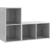 Sonstiges Tv-meubelen 2 st 72x35x36,5 cm bewerkt hout betongrijs