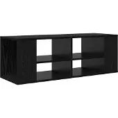 Syfax Tv-meubelset Zwart Eiken 102 x 35 x 35 cm Bewerkt hout